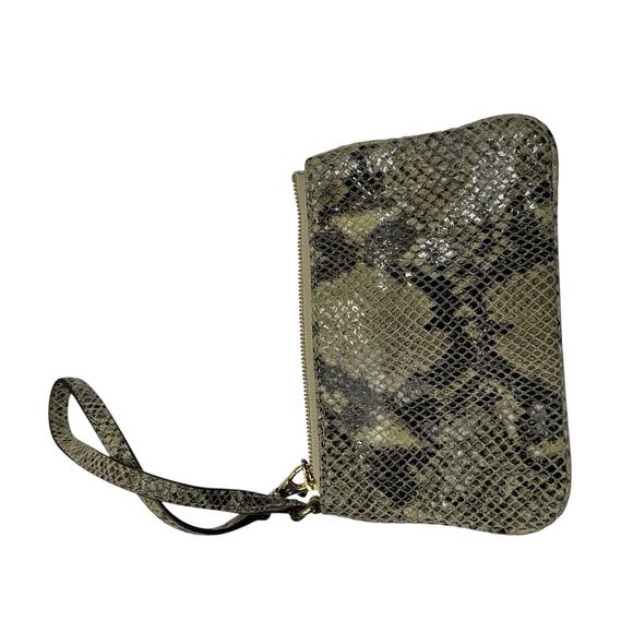 Michael Kors Leather Wristlet with Snake Skin Print - Picture 8 of 11